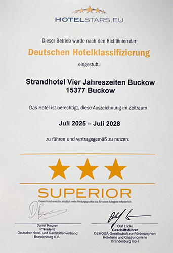 3-Sterne-Superior - Deutsche Hotelklassifizierung von Hotelstars